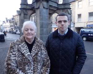 Douglas Ross MP with Forres Community Councillor, Mrs Eleanor Hayward