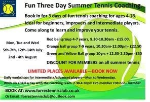 Forres Tennis Club fun tennis coaching